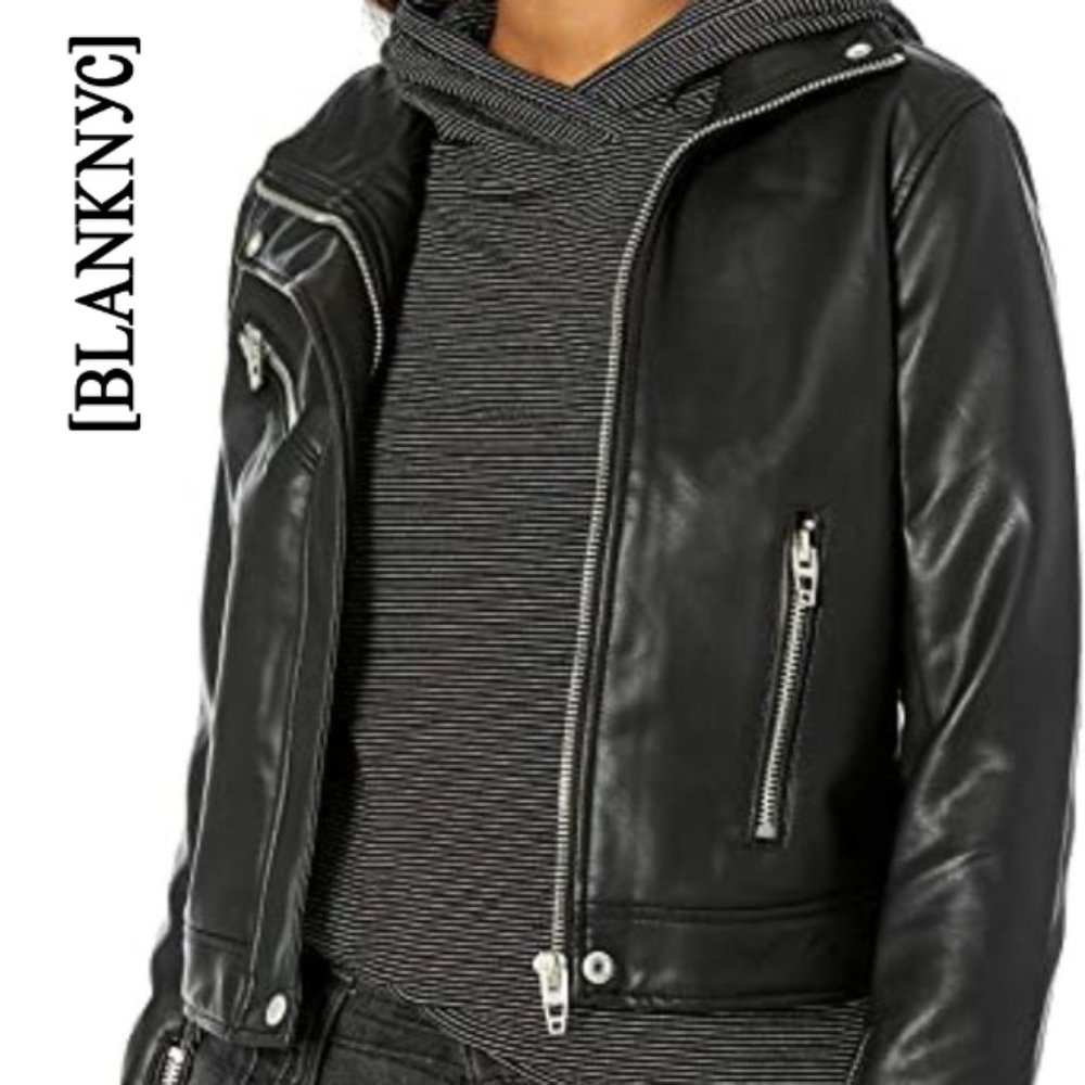 BLANKNYC Black Vegan Leather Moto Jacket